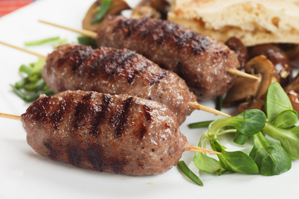 Kebab, minced meat skewer